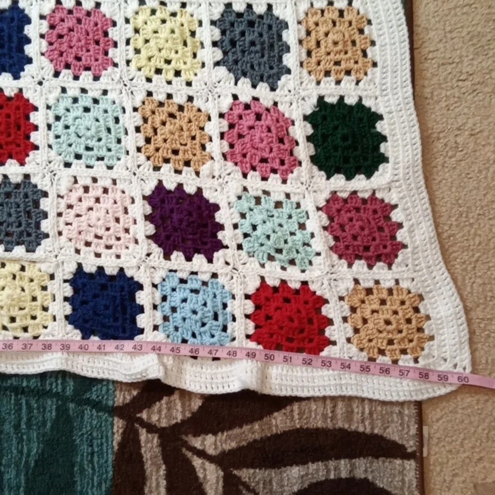 Colorful Crochet Handmade Square Throwblanket 60X 37
